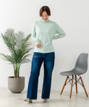 【C-FORT POINT/フォートポイント】シアー 切り替え ハイネック プルオーバー