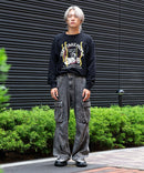 ピグメント加工 ヴィンテージライクプリントロンT 90s 古着 ロックT