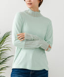 【C-FORT POINT/フォートポイント】シアー 切り替え ハイネック プルオーバー