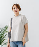 【C-FORTPOINT/フォートポイント】【ストレッチ性抜群の冷感素材を使用】フレンチスリーブ モックネックTシャツ プチハイネック プルオーバー 接触冷感 涼しい 二の腕カバー サイドスリット