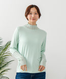 【C-FORT POINT/フォートポイント】シアー 切り替え ハイネック プルオーバー