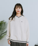 【U.S. POLO ASSN./ユーエスポロアッスン】Vネック リブライン 裏起毛 スウェットトレーナー