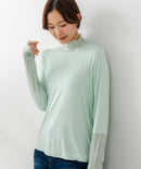 【C-FORT POINT/フォートポイント】シアー 切り替え ハイネック プルオーバー