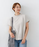 【C-FORTPOINT/フォートポイント】【ストレッチ性抜群の冷感素材を使用】フレンチスリーブ モックネックTシャツ プチハイネック プルオーバー 接触冷感 涼しい 二の腕カバー サイドスリット