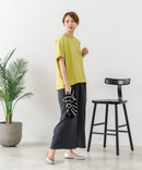 【C-FORTPOINT/フォートポイント】【ウエストゴム仕様でリラックス感抜群】カット楊柳素材 ワイドパンツ 通気性 涼感 イージーパンツ サマーパンツ ルームウェア リラクシー 体型カバー