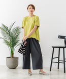 【C-FORTPOINT/フォートポイント】【ウエストゴム仕様でリラックス感抜群】カット楊柳素材 ワイドパンツ 通気性 涼感 イージーパンツ サマーパンツ ルームウェア リラクシー 体型カバー