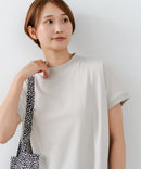 【C-FORTPOINT/フォートポイント】【ストレッチ性抜群の冷感素材を使用】フレンチスリーブ モックネックTシャツ プチハイネック プルオーバー 接触冷感 涼しい 二の腕カバー サイドスリット