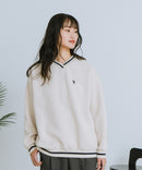 【U.S. POLO ASSN./ユーエスポロアッスン】Vネック リブライン 裏起毛 スウェットトレーナー
