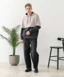 【BLUE STANDARD/ブルースタンダード】パフィースウェット バイカラー プルオーバーパーカー フーディー ストレッチ 春服