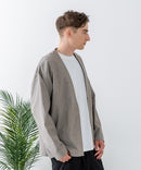 フレンチリネンミックス カーディガン 吸水速乾 麻混　クールビズ【Blue Standard:ブルースタンダード】