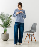 【C-FORT POINT/フォートポイント】バスク天竺 クルーネック カーディガン