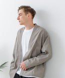 フレンチリネンミックス カーディガン 吸水速乾 麻混　クールビズ【Blue Standard:ブルースタンダード】