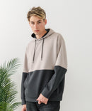 【BLUE STANDARD/ブルースタンダード】パフィースウェット バイカラー プルオーバーパーカー フーディー ストレッチ 春服