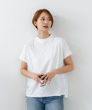 【C-FORTPOINT/フォートポイント】【ストレッチ性抜群の冷感素材を使用】フレンチスリーブ モックネックTシャツ プチハイネック プルオーバー 接触冷感 涼しい 二の腕カバー サイドスリット