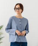 【C-FORT POINT/フォートポイント】バスク天竺 クルーネック カーディガン