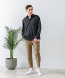 【Blue Standard:ブルースタンダード】フレンチリネンミックス 長袖 リラックスフィットシャツ