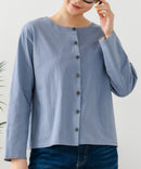 【C-FORT POINT/フォートポイント】バスク天竺 クルーネック カーディガン