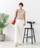 【C-FORTPOINT/フォートポイント】【ひんやり接触冷感 オンにもオフにも！】カット楊柳 ノースリーブTシャツ タンクトップ 着痩せ きれいめ カジュアル 涼しい