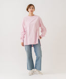 【HANES/ヘインズ】【ヘビーウェイト（肉厚）のコットン100％生地を使用】1P BEEFY-T for HER ボリュームスリーブTシャツ 長袖 無地 シンプル タフ サイドスリット 華奢見え タグレス仕様 ❘ジーンズメイト公式オンラインショップ