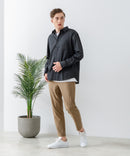 【Blue Standard:ブルースタンダード】フレンチリネンミックス 長袖 リラックスフィットシャツ