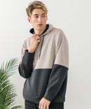 【BLUE STANDARD/ブルースタンダード】パフィースウェット バイカラー プルオーバーパーカー フーディー ストレッチ 春服