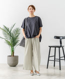 【C-FORTPOINT/フォートポイント】【ウエストゴム仕様でリラックス感抜群】カット楊柳素材 ワイドパンツ 通気性 涼感 イージーパンツ サマーパンツ ルームウェア リラクシー 体型カバー