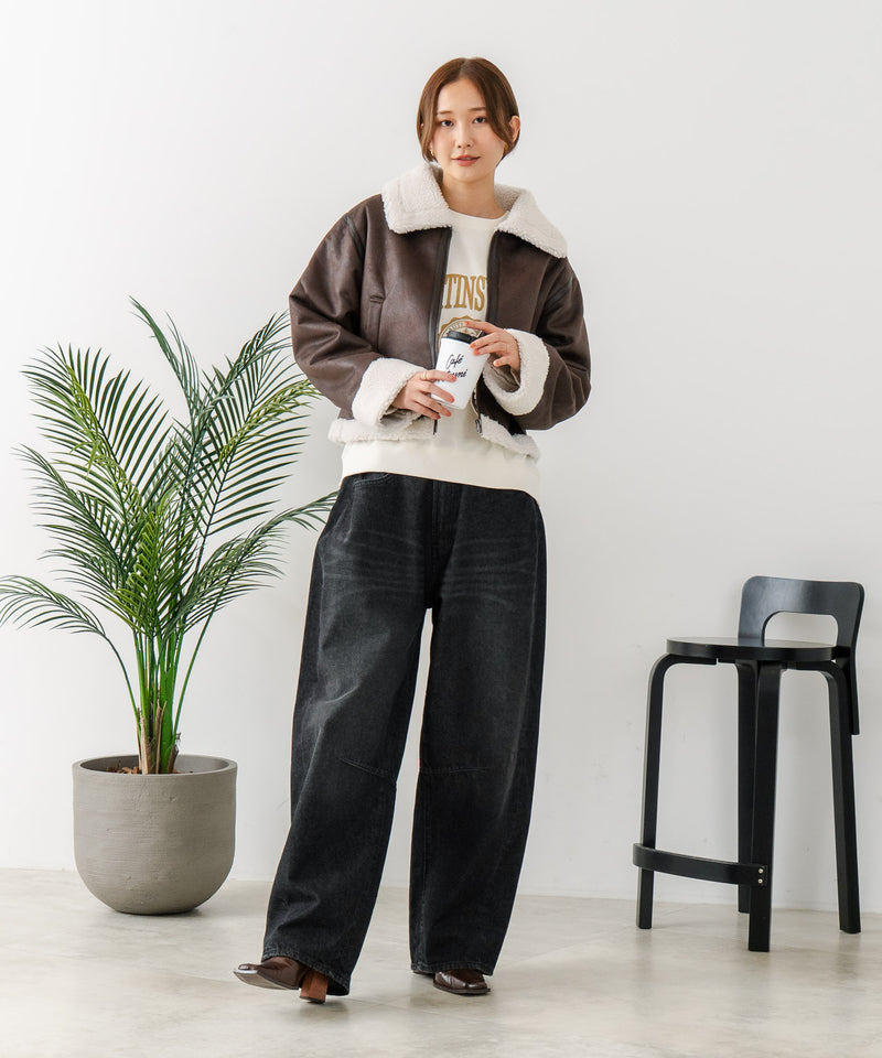 【C-FORT POINT/フォートポイント】フェイクレザー フライトジャケット