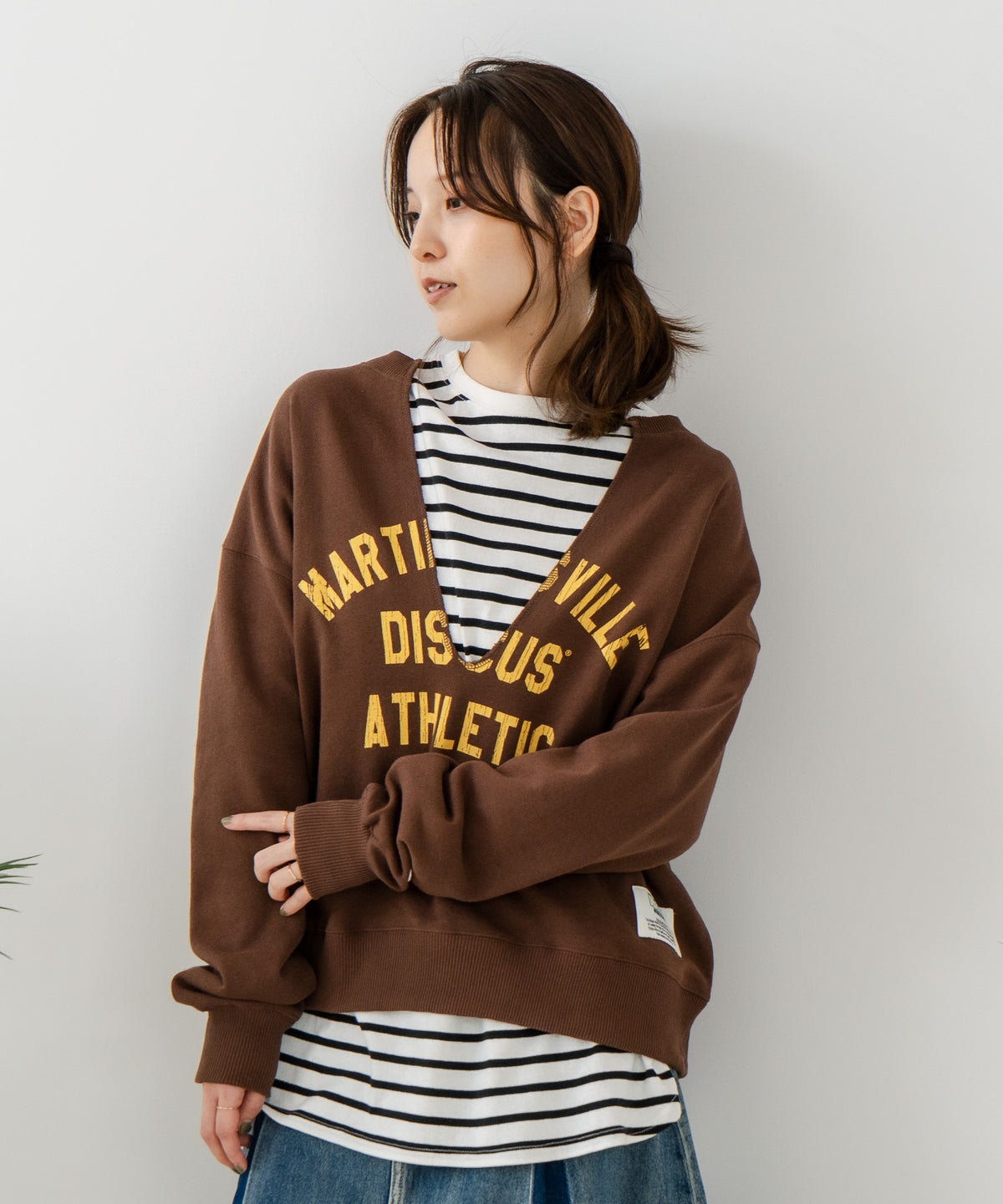 DISCUS ATHLETIC/ディスカス】スキッパー Uネック スウェットトレーナー