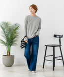 【C-FORTPOINT/フォートポイント】【抜群の伸縮性を誇るフライス素材を使用】ストレッチフライスクルーネックロンT カットソー 柔らかい レイヤード シンプル オンオフ