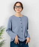 【C-FORT POINT/フォートポイント】バスク天竺 クルーネック カーディガン