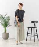 【C-FORTPOINT/フォートポイント】【ウエストゴム仕様でリラックス感抜群】カット楊柳素材 ワイドパンツ 通気性 涼感 イージーパンツ サマーパンツ ルームウェア リラクシー 体型カバー