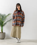 【BEVERLY HILLS POLO CLUB/ビバリーヒルズポロクラブ】オーバーサイズ ロゴ ワンポイント刺繍 シャギーチェックシャツ/フランネルシャツ/レディース メンズ