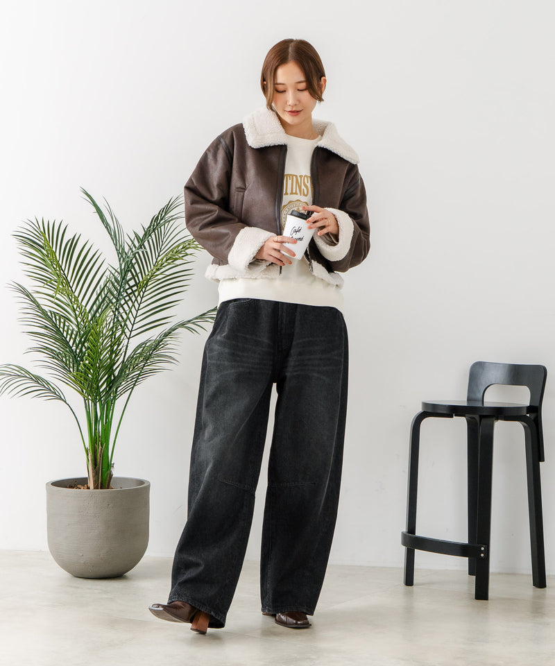 【C-FORT POINT/フォートポイント】フェイクレザー フライトジャケット