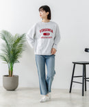 【DISCUS/ディスカス】【カレッジ調のブランドロゴプリントがアクセント】8分袖 ワイドシルエットTシャツ 綿100% カットソー ブランドロゴ カジュアル レイヤード アメカジ ストリート ❘ジーンズメイト公式オンラインショップ