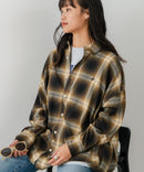 【BEVERLY HILLS POLO CLUB/ビバリーヒルズポロクラブ】オーバーサイズ ロゴ ワンポイント刺繍 シャギーチェックシャツ/フランネルシャツ/レディース メンズ