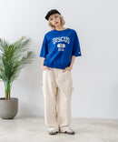 【DISCUS/ディスカス】カレッジロゴプリント ヘビーウェイトTシャツ ルーズシルエット