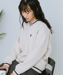 【U.S. POLO ASSN./ユーエスポロアッスン】Vネック リブライン 裏起毛 スウェットトレーナー