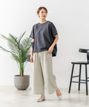 【C-FORTPOINT/フォートポイント】【ウエストゴム仕様でリラックス感抜群】カット楊柳素材 ワイドパンツ 通気性 涼感 イージーパンツ サマーパンツ ルームウェア リラクシー 体型カバー
