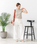 【C-FORTPOINT/フォートポイント】【ひんやり接触冷感 オンにもオフにも！】カット楊柳 ノースリーブTシャツ タンクトップ 着痩せ きれいめ カジュアル 涼しい