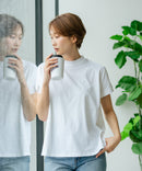 【C-FORTPOINT/フォートポイント】【ストレッチ性抜群の冷感素材を使用】フレンチスリーブ モックネックTシャツ プチハイネック プルオーバー 接触冷感 涼しい 二の腕カバー サイドスリット