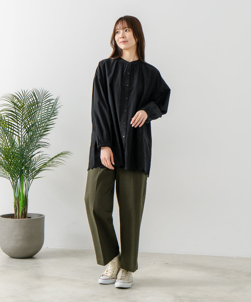 【FORT POINT/フォートポイント】スカラップ 刺繍 ブラウス