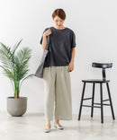 【C-FORTPOINT/フォートポイント】【ウエストゴム仕様でリラックス感抜群】カット楊柳素材 ワイドパンツ 通気性 涼感 イージーパンツ サマーパンツ ルームウェア リラクシー 体型カバー