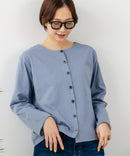 【C-FORT POINT/フォートポイント】バスク天竺 クルーネック カーディガン