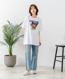 【sanrio/サンリオ】【ゆったりルーズシルエット】日焼けキャラクター サガラ刺繍Tシャツ ハローキティ クロミ ポチャッコ y2k 平成レトロ