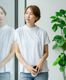 【C-FORTPOINT/フォートポイント】【ストレッチ性抜群の冷感素材を使用】フレンチスリーブ モックネックTシャツ プチハイネック プルオーバー 接触冷感 涼しい 二の腕カバー サイドスリット
