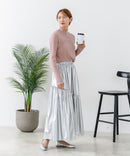 【C-FORTPOINT/フォートポイント】【今季大注目のラメを繊細に織り込んだトレンド感たっぷりのロンT】ラメ混リブハイネックロンT カットソー 華やか きれいめ フェミニン メロウ始末 すっきり見え