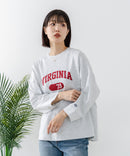 【DISCUS/ディスカス】【カレッジ調のブランドロゴプリントがアクセント】8分袖 ワイドシルエットTシャツ 綿100% カットソー ブランドロゴ カジュアル レイヤード アメカジ ストリート ❘ジーンズメイト公式オンラインショップ