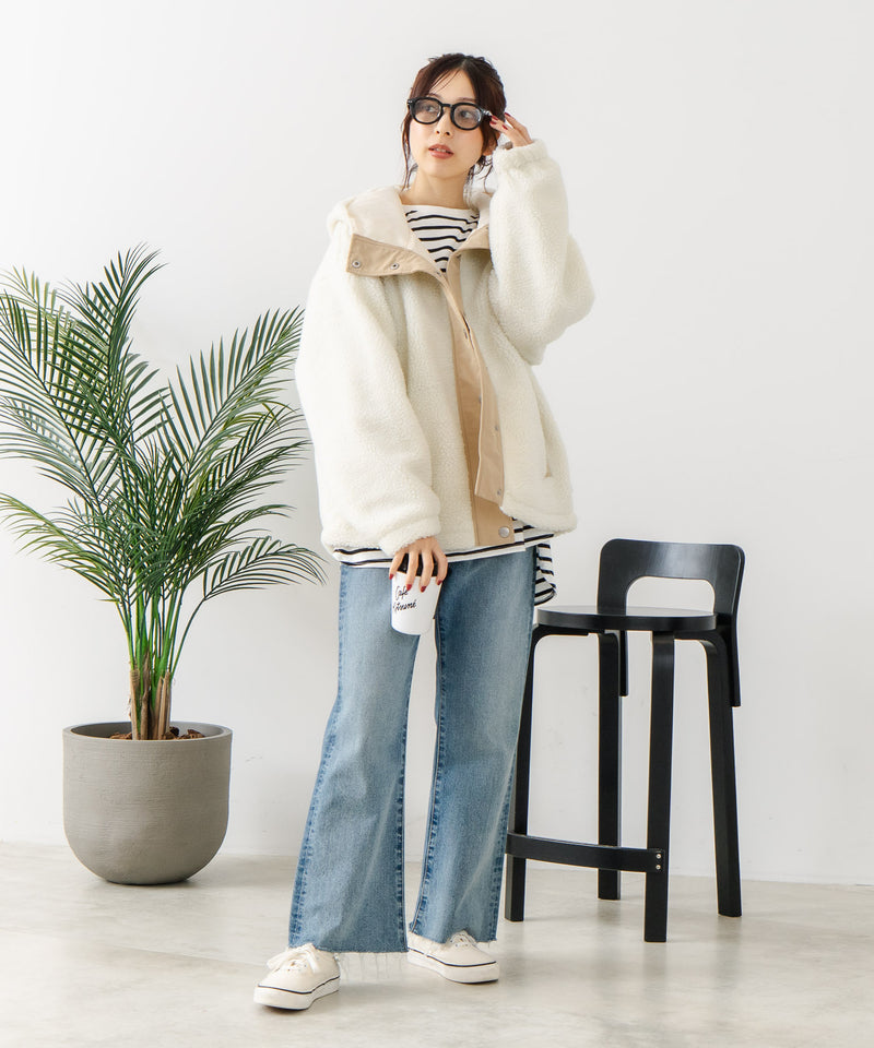 【CONVERSE/コンバース】ボア 切り替え フードジャケット