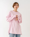 【HANES/ヘインズ】【ヘビーウェイト（肉厚）のコットン100％生地を使用】1P BEEFY-T for HER ボリュームスリーブTシャツ 長袖 無地 シンプル タフ サイドスリット 華奢見え タグレス仕様 ❘ジーンズメイト公式オンラインショップ