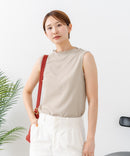 【C-FORTPOINT/フォートポイント】【ひんやり接触冷感 オンにもオフにも！】カット楊柳 ノースリーブTシャツ タンクトップ 着痩せ きれいめ カジュアル 涼しい